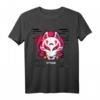 Kitsune Maske Glitch Anime T-Shirt im Japan Vaporwave Stil - Retro Otaku Streetwear für Anime Fans, E-Girls & E-Boys