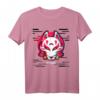 Kitsune Maske Glitch Anime T-Shirt im Japan Vaporwave Stil - Retro Otaku Streetwear für Anime Fans, E-Girls & E-Boys