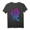 Kanji-Kunst T-Shirt mit Liebe-Bedeutung – Graffiti Design, asiatische Schrift, klassisch geschnitten