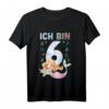 Kinder 6. Geburtstag Meerjungfrau Nixe Mädchen T-Shirt – Süßes Meerjungfrau Design für Geburtstagsfeiern & Geschenke