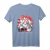 Laughing nine-tails Kitsune Japanischer Fuchs T-Shirt für Kinder und Teenager - Klassisch geschnitten, doppelt genähter Saum