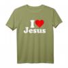 I Heart Love Jesus Christ T-Shirt – Klassisches Christentum T-Shirt mit religiösem Motiv, doppelt genähter Saum