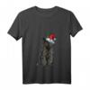 Damen Schwarze Katze Weihnachten Led Lichter T-Shirt - Lustiges Geschenk für Katzenmamas und Tierliebhaberinnen zu Heiligabend & Weihnachten