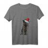 Damen Schwarze Katze Weihnachten Led Lichter T-Shirt - Lustiges Geschenk für Katzenmamas und Tierliebhaberinnen zu Heiligabend & Weihnachten