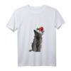 Damen Schwarze Katze Weihnachten Led Lichter T-Shirt - Lustiges Geschenk für Katzenmamas und Tierliebhaberinnen zu Heiligabend & Weihnachten