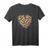 Herz im Leopardenmuster T-Shirt für Frauen – Modisches Tiermuster Shirt für Damen und Mädchen