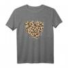 Herz im Leopardenmuster T-Shirt für Frauen – Modisches Tiermuster Shirt für Damen und Mädchen