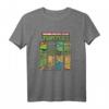 HapKitten Ninja Turtles Gesicht Grid T-Shirt - Offiziell lizenzierte Nickelodeon Retro Cartoon Kleidung für Männer, Frauen, Jungen und Mädchen