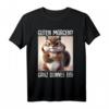 Guten Morgen? Ganz dünnes Eis! Lustiges Kaffee Spruch T-Shirt für Morgenmuffel, Schichtarbeiter & Katzenfans