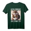 Guten Morgen? Ganz dünnes Eis! Lustiges Kaffee Spruch T-Shirt für Morgenmuffel, Schichtarbeiter & Katzenfans