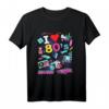I love 80's Retro Vaporwave Synthwave T-Shirt - Buntes Oldschool Outfit für Motto- und Kostümpartys, Geschenk für 80er Jahre Fans