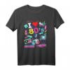 I love 80's Retro Vaporwave Synthwave T-Shirt - Buntes Oldschool Outfit für Motto- und Kostümpartys, Geschenk für 80er Jahre Fans