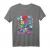 I love 80's Retro Vaporwave Synthwave T-Shirt - Buntes Oldschool Outfit für Motto- und Kostümpartys, Geschenk für 80er Jahre Fans