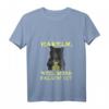 Damen HapKitten T-Shirt mit V-Ausschnitt - Humorvolles Häkeln Design mit wütender Katze für Oma, Mutter und Häkelliebhaberinnen