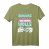 Häkeln T-Shirt mit Spruch 'Zuhause ist wo meine Wolle ist' – Perfekt für Handarbeitsliebhaber & kreative Geschenke