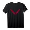 Fledermaus Heilige Geometrie Grafik T-Shirt in Verschiedenen Farben - Klassisch geschnitten, doppelt genähter Saum, Rot/Schwarz