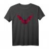 Fledermaus Heilige Geometrie Grafik T-Shirt in Verschiedenen Farben - Klassisch geschnitten, doppelt genähter Saum, Rot/Schwarz