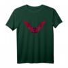 Fledermaus Heilige Geometrie Grafik T-Shirt in Verschiedenen Farben - Klassisch geschnitten, doppelt genähter Saum, Rot/Schwarz