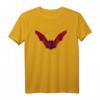 Fledermaus Heilige Geometrie Grafik T-Shirt in Verschiedenen Farben - Klassisch geschnitten, doppelt genähter Saum, Rot/Schwarz