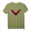 Fledermaus Heilige Geometrie Grafik T-Shirt in Verschiedenen Farben - Klassisch geschnitten, doppelt genähter Saum, Rot/Schwarz