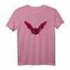 Fledermaus Heilige Geometrie Grafik T-Shirt in Verschiedenen Farben - Klassisch geschnitten, doppelt genähter Saum, Rot/Schwarz