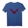 Fledermaus Heilige Geometrie Grafik T-Shirt in Verschiedenen Farben - Klassisch geschnitten, doppelt genähter Saum, Rot/Schwarz
