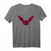 Fledermaus Heilige Geometrie Grafik T-Shirt in Verschiedenen Farben - Klassisch geschnitten, doppelt genähter Saum, Rot/Schwarz