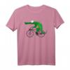 Krokodil mit Fahrrad T-Shirt für Kinder – Lustiges Tiermotiv für Fahrrad- und Reptilienliebhaber bei Radtouren