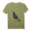 Damen Vintage Rabe Krähen T-Shirt mit V-Ausschnitt – Retro Vogelillustration für Vogelliebhaber & Tierwelt-Fans