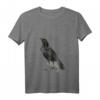 Damen Vintage Rabe Krähen T-Shirt mit V-Ausschnitt – Retro Vogelillustration für Vogelliebhaber & Tierwelt-Fans