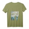 Damen Bronx NYC New York City Skyline Illustration Graphic Design T-Shirt mit V-Ausschnitt – Stilvolles Stadtmotiv für NYC-Liebhaber