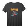 Trasher T-Shirt mit Waschbär und Skateboarding - Cooles Retro Tiermotiv für Skateboarder und Tierliebhaber