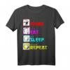 Anime Eat Sleep Anime Repeat Japan Kanji Schrift T-Shirt – Lustiges Anime Outfit für Fans, Cosplayer & Serienliebhaber, Perfektes Geschenk für Geburtstag & Weihnachten