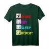 Anime Eat Sleep Anime Repeat Japan Kanji Schrift T-Shirt – Lustiges Anime Outfit für Fans, Cosplayer & Serienliebhaber, Perfektes Geschenk für Geburtstag & Weihnachten