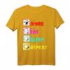 Anime Eat Sleep Anime Repeat Japan Kanji Schrift T-Shirt – Lustiges Anime Outfit für Fans, Cosplayer & Serienliebhaber, Perfektes Geschenk für Geburtstag & Weihnachten