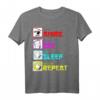 Anime Eat Sleep Anime Repeat Japan Kanji Schrift T-Shirt – Lustiges Anime Outfit für Fans, Cosplayer & Serienliebhaber, Perfektes Geschenk für Geburtstag & Weihnachten