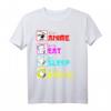 Anime Eat Sleep Anime Repeat Japan Kanji Schrift T-Shirt – Lustiges Anime Outfit für Fans, Cosplayer & Serienliebhaber, Perfektes Geschenk für Geburtstag & Weihnachten