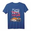 Japanisches Anime Kawaii Sushi T-Shirt für Männer, Frauen & Kinder – Süßes Design, Perfekt für Anime- und Sushi-Liebhaber