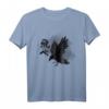 Fly High Krähe T-Shirt mit japanischen Schriftzeichen – Klassisch geschnitten, hochwertiges Vogelmotiv für Trendsetter