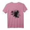 Fly High Krähe T-Shirt mit japanischen Schriftzeichen – Klassisch geschnitten, hochwertiges Vogelmotiv für Trendsetter