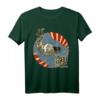 Mops reiten Koi durch die Welle - Japanische Vintage Kunstzeichnung T-Shirt, ideales Geschenk für Tier- und Kunstliebhaber