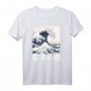 Japanische Welle Japan Style T-Shirt mit Hokusai Motiv - Große Welle Vor Kanagawa, Kunst des Edo-Zeitalters für Manga, Anime & Japan Fans