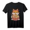Ramen essende Katze Kawaii Anime T-Shirt für Otaku, Japan- und Katzenliebhaber – Perfekt für Anime Fans und Harajuku Outfits
