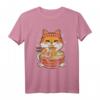 Ramen essende Katze Kawaii Anime T-Shirt für Otaku, Japan- und Katzenliebhaber – Perfekt für Anime Fans und Harajuku Outfits