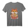Ramen essende Katze Kawaii Anime T-Shirt für Otaku, Japan- und Katzenliebhaber – Perfekt für Anime Fans und Harajuku Outfits
