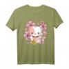 Japanisches Glücks T-Shirt mit Maneki Neko Katze und Kirschblüten – Kawaii Design, ideales Geschenk für Glück und Tradition