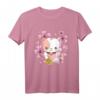 Japanisches Glücks T-Shirt mit Maneki Neko Katze und Kirschblüten – Kawaii Design, ideales Geschenk für Glück und Tradition
