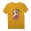 Japanisches Samurai Girl Vintage Sakura Kirschblüten Blumen T-Shirt – Japanisches Geschenk für Fans von Manga, Anime, Kimono & traditioneller Kultur