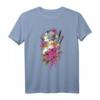 Japanisches Samurai Girl Vintage Sakura Kirschblüten Blumen T-Shirt – Japanisches Geschenk für Fans von Manga, Anime, Kimono & traditioneller Kultur