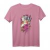 Japanisches Samurai Girl Vintage Sakura Kirschblüten Blumen T-Shirt – Japanisches Geschenk für Fans von Manga, Anime, Kimono & traditioneller Kultur